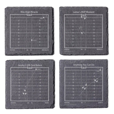 NFL's Greatest Plays: Slate Coasters